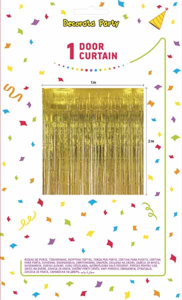 Gold Foil Party Curtain, 3 x 6 ft