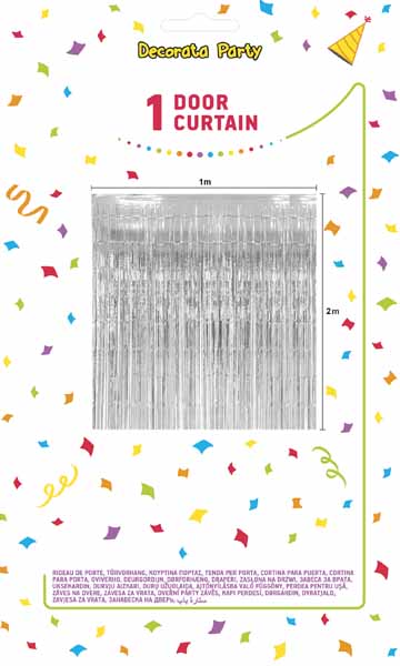 Silver Foil Curtain, 3 x 6 ft