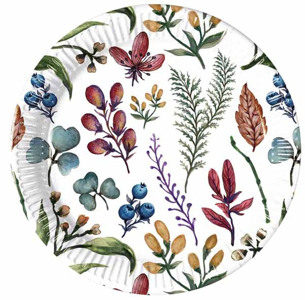 PAPER PLATES 7.6" 8/PK HERBS