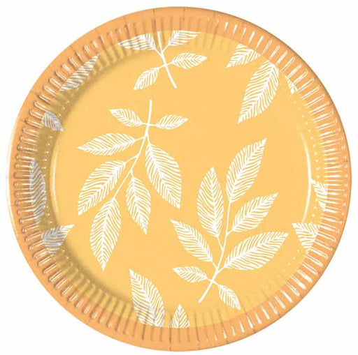 Orange Leaves 7.6-Inch Paper Plates, 8-Pack