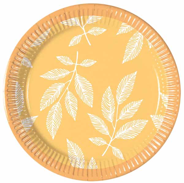 Orange Leaves 7.6-Inch Paper Plates, 8-Pack