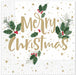 Holly Merry 3-Ply Christmas Luncheon Napkins, 20 Count