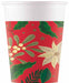 PAPER CUPS 7OZ 8/PK HOLLY POINSETIA