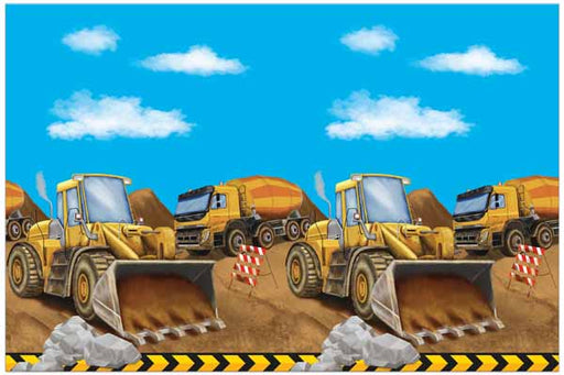 Construction Party Plastic Tablecover, 47 x 70 Inches