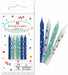 Blue Birthday Candles with Holders, 12 Pack