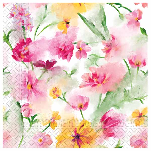Spring Flowers 3-Ply Luncheon Napkins, 20 Pack