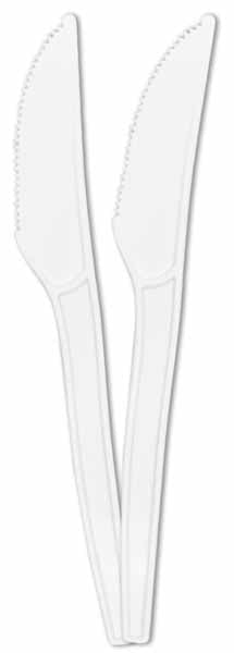 White Reusable Knives, 10 Pack