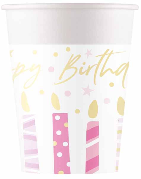 PAPER CUPS 7OZ 8/PK BIRTHDAY CANDLES