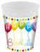 PARTY REUSE CUP 9OZ 4/PK HBDAY STREAMERS