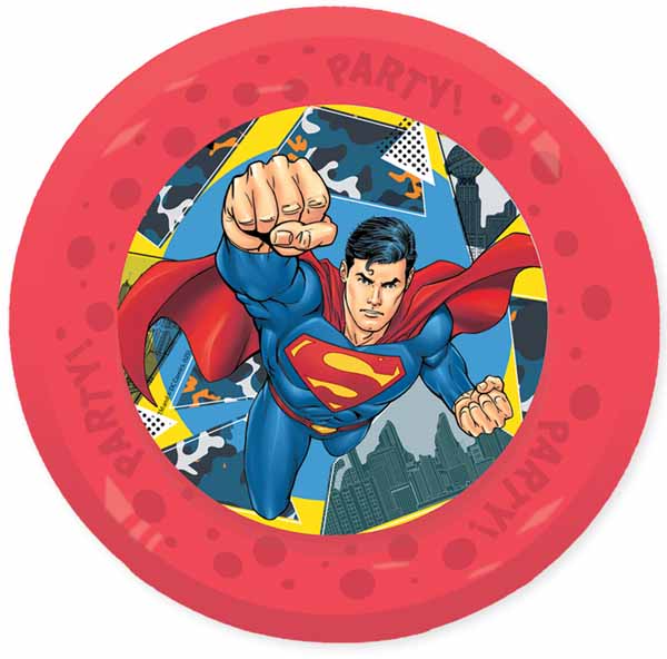 Superman Krypton 8-Inch Reusable Plates, 4 Pack