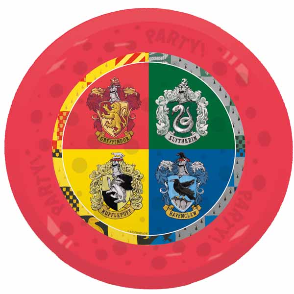Harry Potter Hogwarts 8-Inch Reusable Plates, 4-Pack