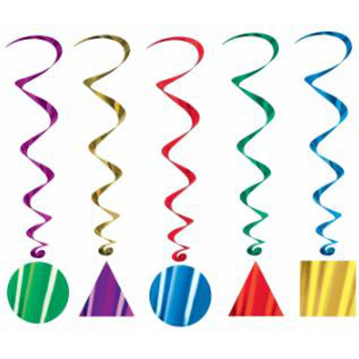 Party Shape Whirls 5-Pack - 3' 4" Long