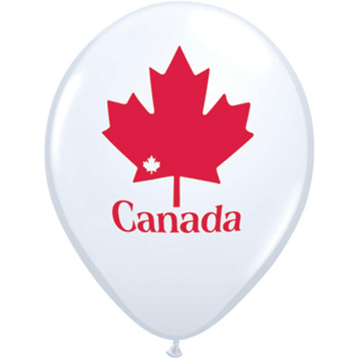 Patriotic Maple Leaf Balloons (50 Pack) - 11"