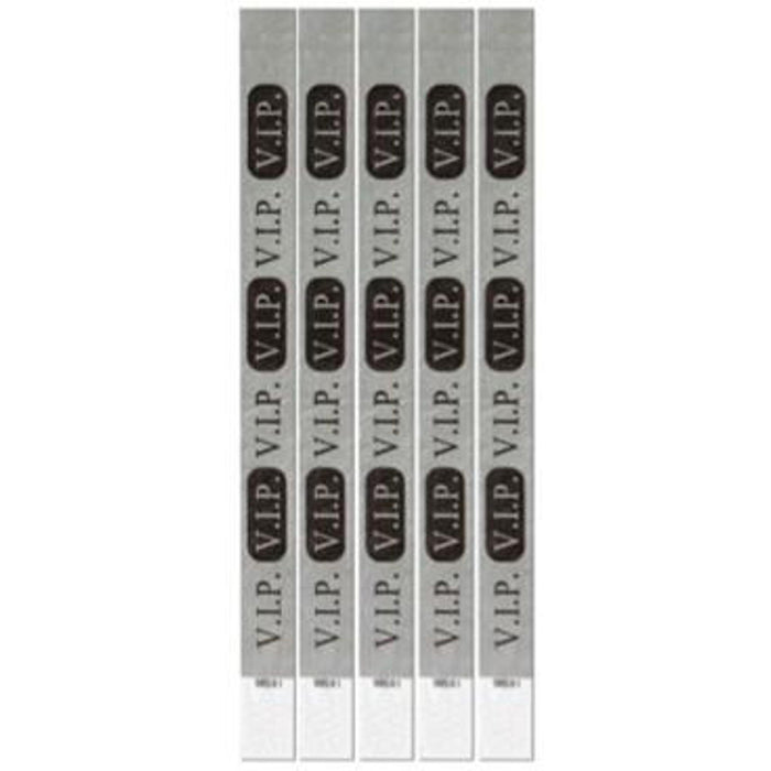 Pattern Wristbands Vip Silver (100/Pkg)