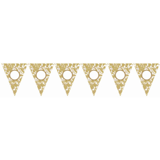"Personalized Gold Scroll Pennant"
