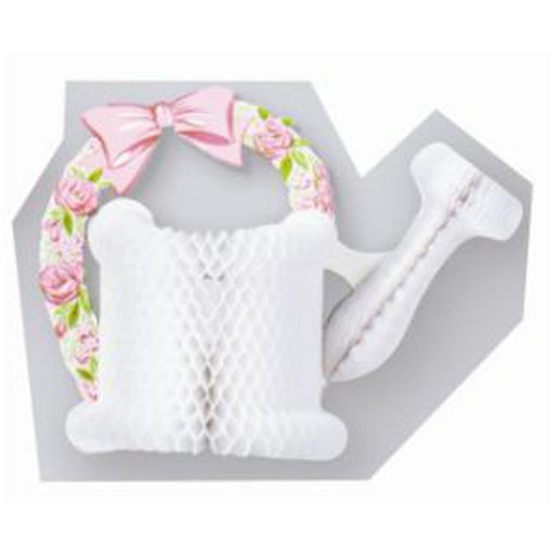 Pink Watering Can Center Piece - 1 Pack