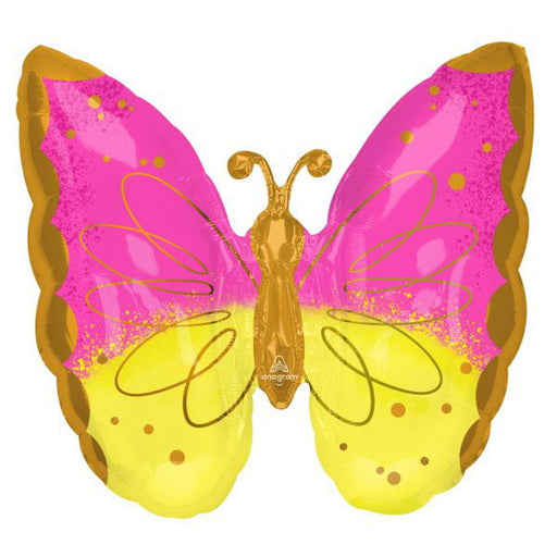 Pink & Ylw Butterfly Balloons (25" Shape, P30 Pkg)