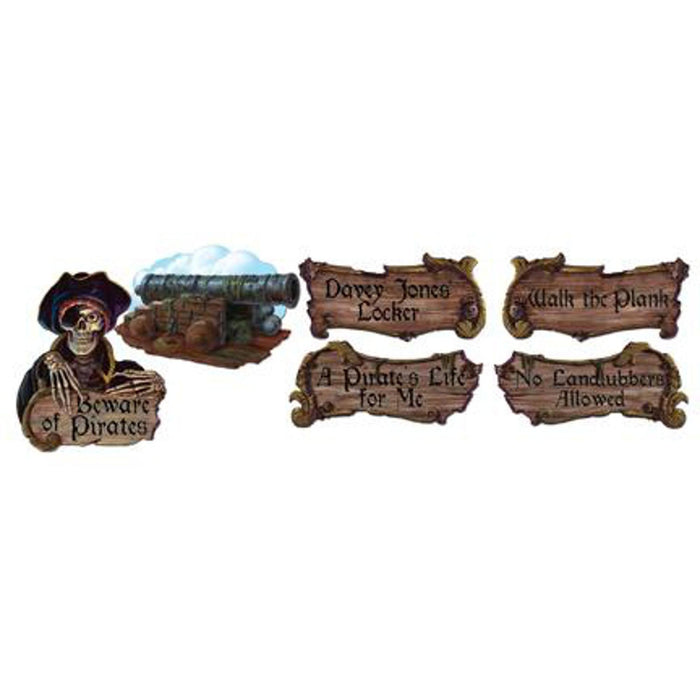 "Pirate Cutouts - Set Of 4 (Printed 2 Sides)"