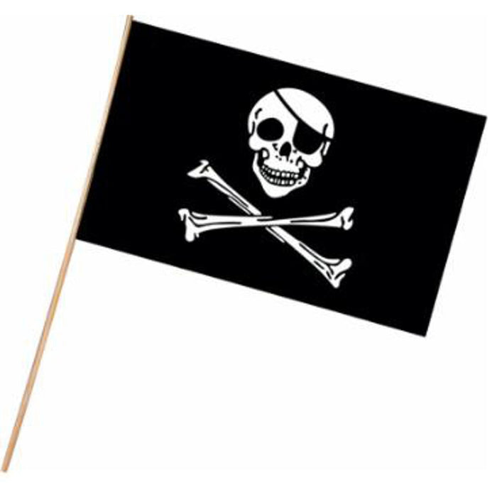 "Pirate Flag Plastic W/22" Stick (11"X17")"
