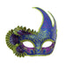 Plastic Mardi Gras Mask With Classic Harlequin Design.