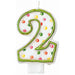 3" Polka Dots Birthday Candle Number 2 (12/Pk)