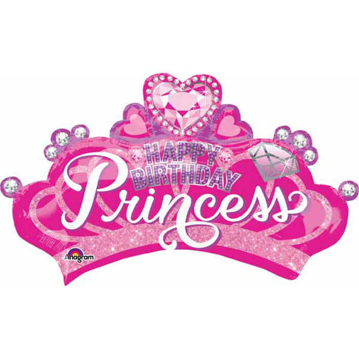 Princess Crown & Gem Balloon Package - 32" Shape P35 Pkg