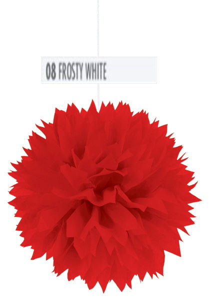 16" FLUFFY DECORATIO N WHITE 3PK/12CS