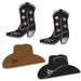 Foil Cowboy Hat & Boot Silhouettes, 4 Pack