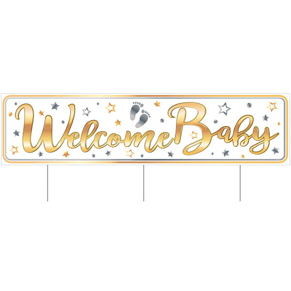 Jumbo Plastic Welcome Baby Yard Sign
