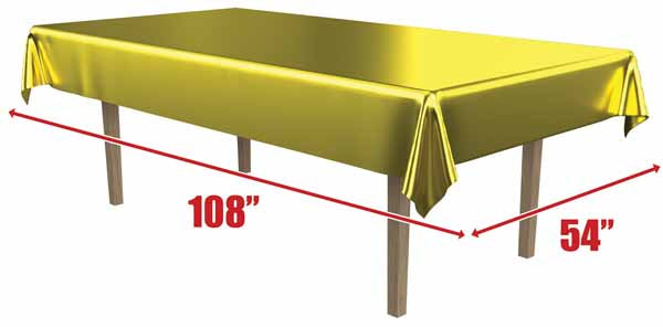Gold Metallic Table Cover, 54 x 108 Inches