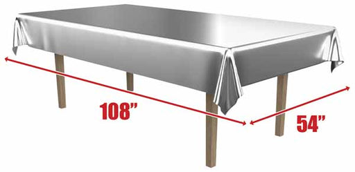 Silver Metallic Table Cover, 1 Pack