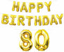 Gold Happy Birthday 80 Balloon Streamer
