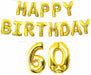 Gold Happy Birthday 60 Balloon Streamer
