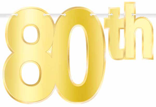 Gold Foil 80th Birthday Streamer