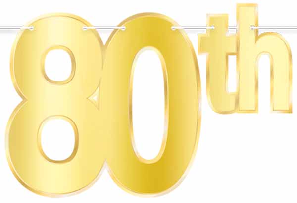 Gold Foil 80th Birthday Streamer