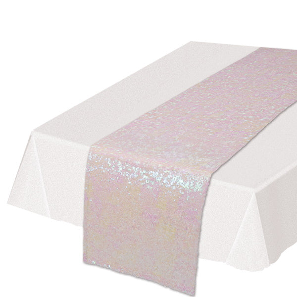 Sequined Opal Table Runner, 11 Inches x 6 Feet