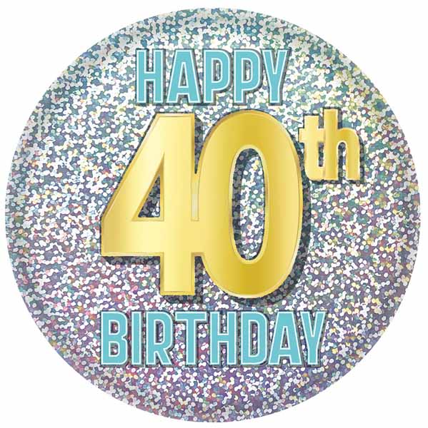 40th Birthday Printed Button