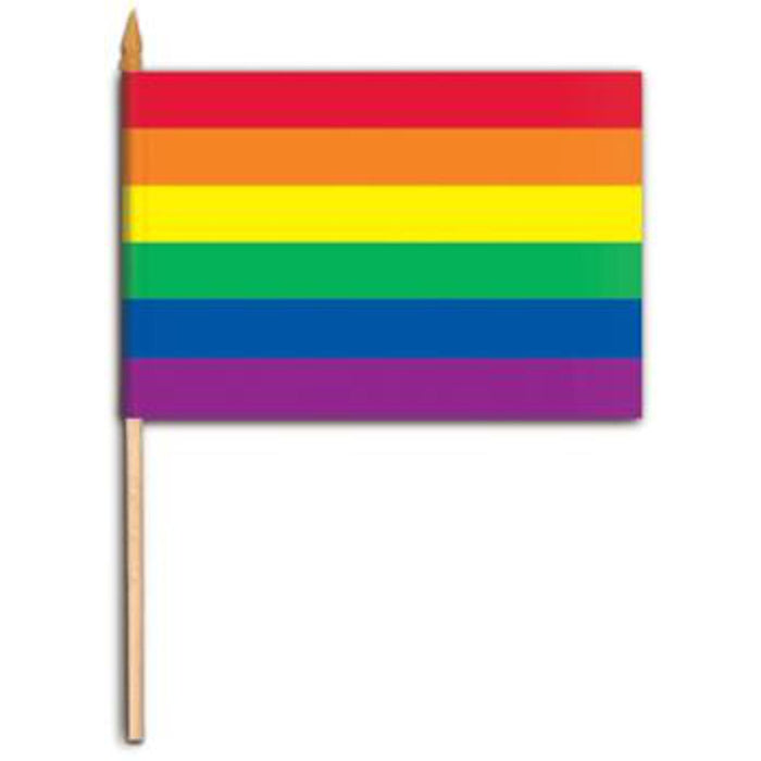 "Rainbow Flag With Wood Dowell - 4"X6""