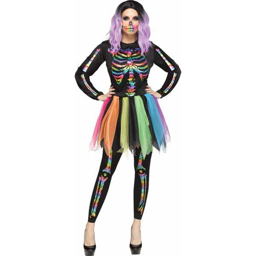 Rainbow Skeleton Costume - Size 4-6