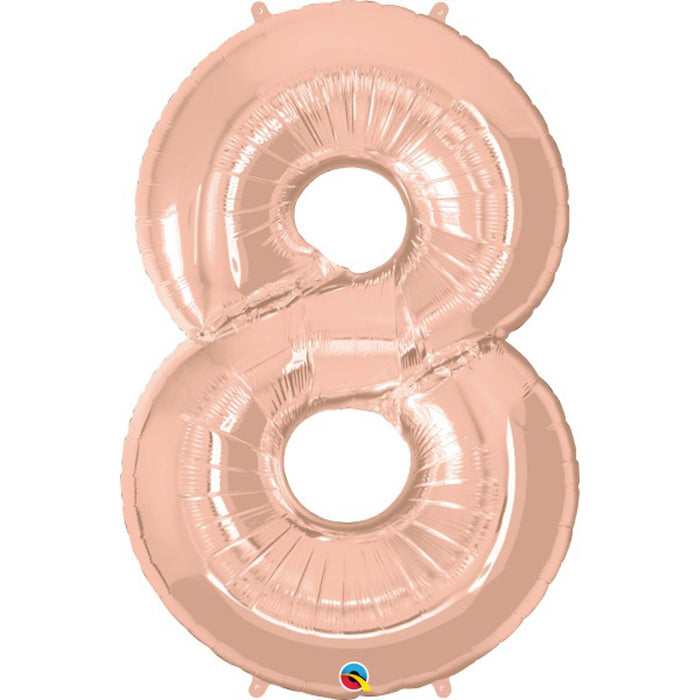 "Rose Gold Number 8 - 34 Inches (Pkg Of 1)"