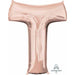 "Rose Gold Letter T Shape For Parties And Decor - 16 Inches"