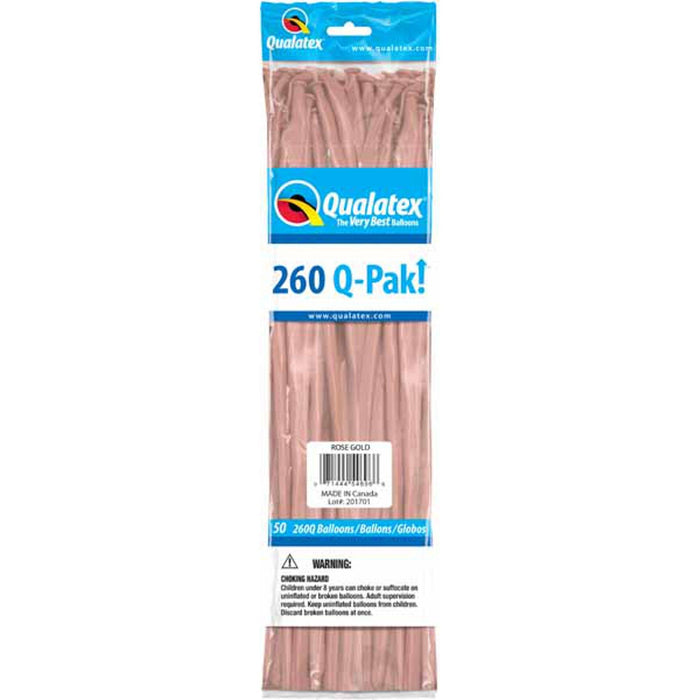 Rose Gold 260 Q-Pak Latex Balloons (50/Pk)