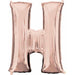 "Rose Gold Letter H Shape Decoration With 34 Balloons"