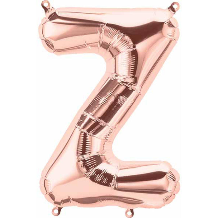 Rose Gold Letter Z, 34 Inches - Packaged