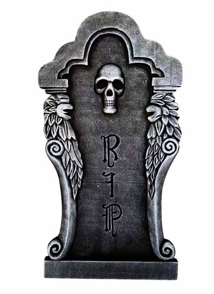 Silver Skull Halloween Tombstone Decoration