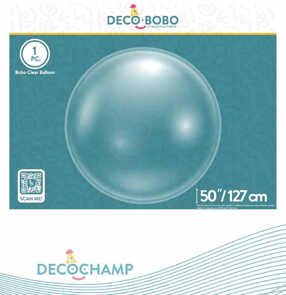 DecoChamp Bobo 50-Inch Deco Bubble Balloon, 1 Count