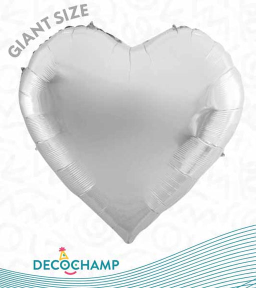 DecoChamp DecoHeart 68-Inch Silver Heart Foil Balloon