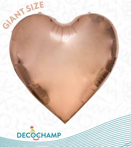 DecoChamp DecoHeart 68 Inch Rose Gold Heart Foil Balloon