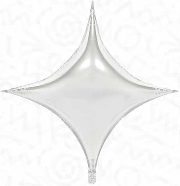 DecoChamp 30-Inch Silver Starpoint Foil Balloon, 1 Count