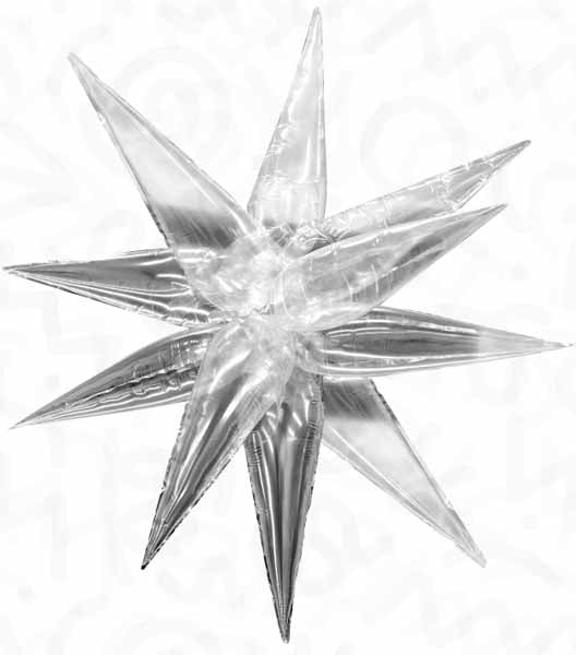 DecoChamp Clear Starburst Balloon, 40 Inch